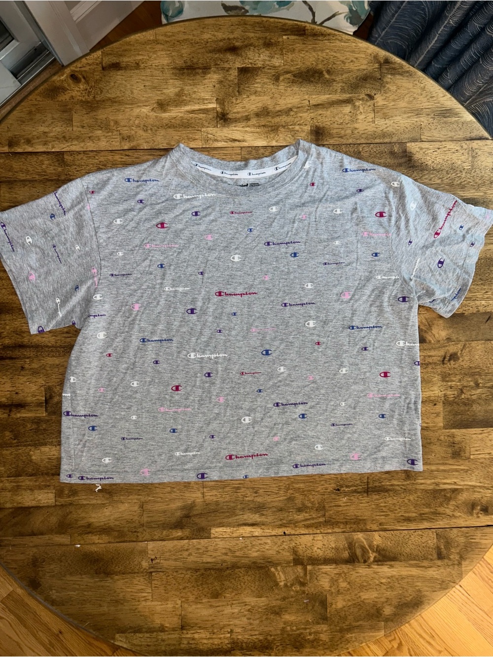 Champion Short Sleeve Logo-Print Crop Tee
